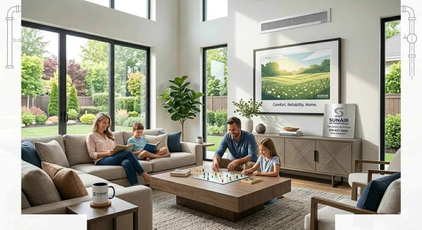 Family enjoying comfortable home